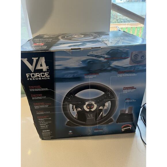 RARE Interact V4 Force Feedback Steering Wheel Pedals For PC Games Windows 95/98 - Picture 11 of 11